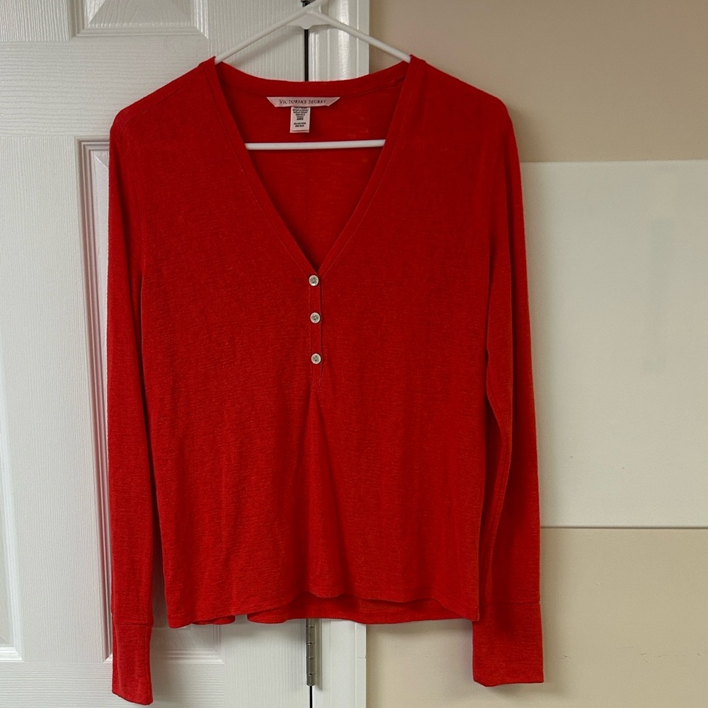 Victoria’s Secret Long Sleeve Henley Pajama Top